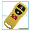 3 buttons yellow color remote key case for nissan key cover